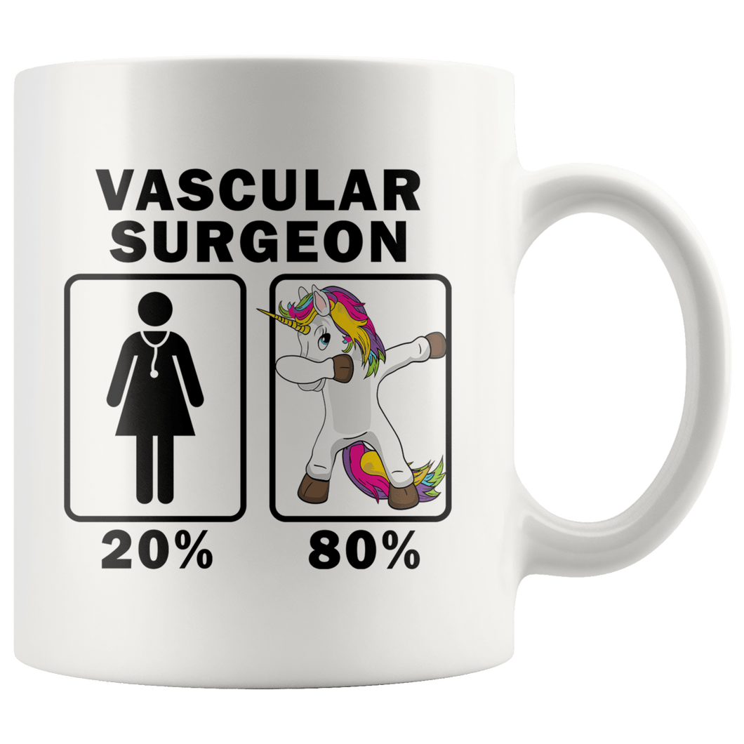 RobustCreative-Vascular Surgeon Dabbing Unicorn 80 20 Principle Superhero Girl Womens - 11oz White Mug Medical Personnel Gift Idea