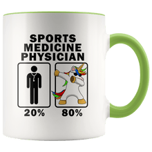 Load image into Gallery viewer, RobustCreative-Sports Medicine Physician Dabbing Unicorn 80 20 Principle Graduation Gift Mens - 11oz Accent Mug Medical Personnel Gift Idea
