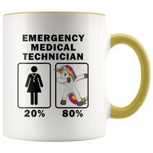Load image into Gallery viewer, RobustCreative-Emergency Medical Technician Dabbing Unicorn 80 20 Principle Superhero Girl Womens - 11oz Accent Mug Medical Personnel Gift Idea
