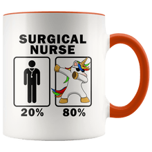 Load image into Gallery viewer, RobustCreative-Surgical Nurse Dabbing Unicorn 80 20 Principle Graduation Gift Mens - 11oz Accent Mug Medical Personnel Gift Idea
