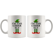 Load image into Gallery viewer, RobustCreative-Im The Gamer Elf Matching Family Christmas - 11oz White Mug Christmas group green pjs costume Gift Idea
