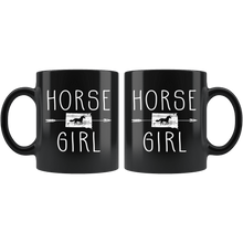 Load image into Gallery viewer, RobustCreative-South Dakota Horse Girl Gifts Dakotan Shape Country for women - 11oz Black Mug Racing Lover Gift Idea
