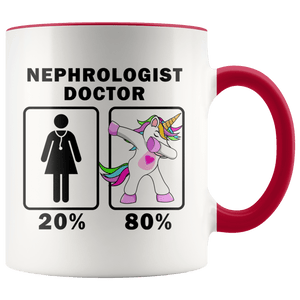 RobustCreative-Nephrologist Doctor Dabbing Unicorn 20 80 Principle Superhero Girl Womens - 11oz Accent Mug Medical Personnel Gift Idea