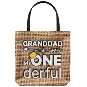 RobustCreative-Granddad of Mr Onederful  1st Birthday Baby Boy Outfit Tote Bag Gift Idea