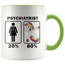 Load image into Gallery viewer, RobustCreative-Psychiatrist Dabbing Unicorn 80 20 Principle Superhero Girl Womens - 11oz Accent Mug Medical Personnel Gift Idea
