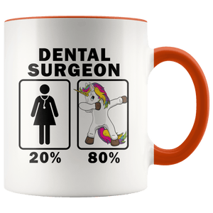 RobustCreative-Dental Surgeon Dabbing Unicorn 80 20 Principle Superhero Girl Womens - 11oz Accent Mug Medical Personnel Gift Idea