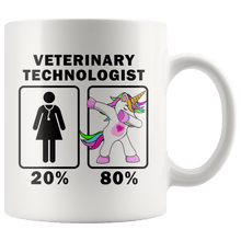 Load image into Gallery viewer, RobustCreative-Veterinary Technologist Dabbing Unicorn 20 80 Principle Superhero Girl Womens - 11oz White Mug Medical Personnel Gift Idea
