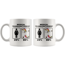 Load image into Gallery viewer, RobustCreative-Medical Transcriptionist Dabbing Unicorn 80 20 Principle Superhero Girl Womens - 11oz White Mug Medical Personnel Gift Idea
