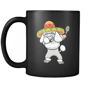 RobustCreative-Dabbing Poodle Dog in Sombrero - Cinco De Mayo Mexican Fiesta - Dab Dance Mexico Party - 11oz Black Funny Coffee Mug Women Men Friends Gift ~ Both Sides Printed