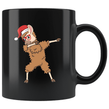 Load image into Gallery viewer, RobustCreative-Llama Dabbing Santa Hipster Glasses Alpaca Lover Cute - 11oz Black Mug Christmas gift idea Gift Idea
