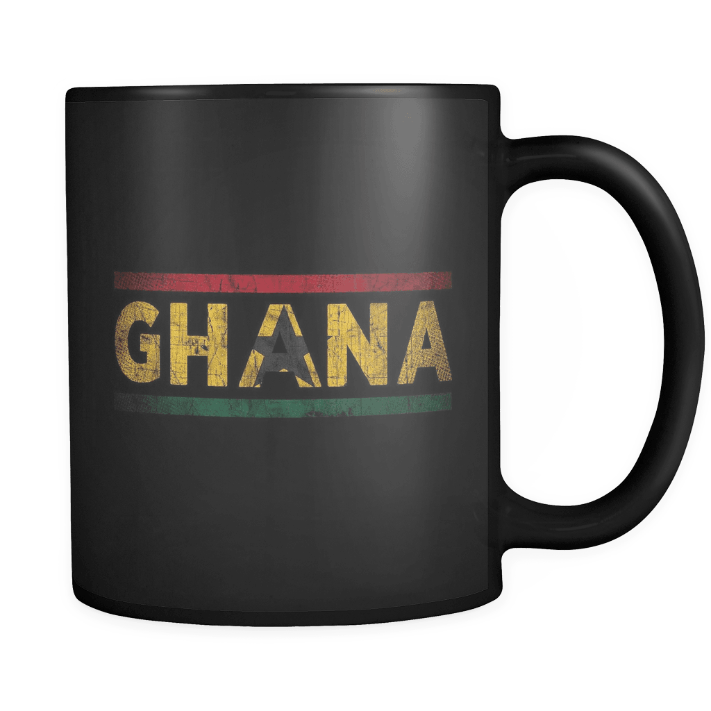 RobustCreative-Retro Vintage Flag Ghanaian Ghana 11oz Black Coffee Mug ~ Both Sides Printed