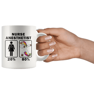 RobustCreative-Nurse Anesthetist Dabbing Unicorn 80 20 Principle Superhero Girl Womens - 11oz White Mug Medical Personnel Gift Idea