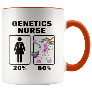 RobustCreative-Genetics Nurse Dabbing Unicorn 20 80 Principle Superhero Girl Womens - 11oz Accent Mug Medical Personnel Gift Idea