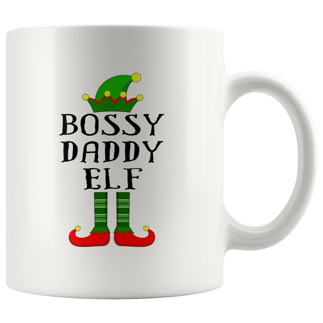 RobustCreative-Im The Bossy Daddy Elf Family Matching Outfits PJ - 11oz White Mug Christmas group green pjs costume Gift Idea