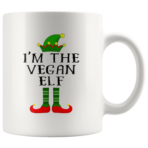 RobustCreative-Im The Vegan Elf Matching Family Christmas - 11oz White Mug Christmas group green pjs costume Gift Idea
