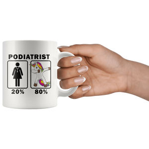 RobustCreative-Podiatrist Dabbing Unicorn 80 20 Principle Superhero Girl Womens - 11oz White Mug Medical Personnel Gift Idea