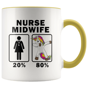 RobustCreative-Nurse Midwife Dabbing Unicorn 80 20 Principle Superhero Girl Womens - 11oz Accent Mug Medical Personnel Gift Idea