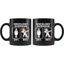 Load image into Gallery viewer, RobustCreative-Oncology Surgeon Dabbing Unicorn 80 20 Principle Superhero Girl Womens - 11oz Black Mug Medical Personnel Gift Idea
