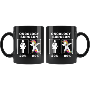 RobustCreative-Oncology Surgeon Dabbing Unicorn 80 20 Principle Superhero Girl Womens - 11oz Black Mug Medical Personnel Gift Idea