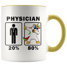 Load image into Gallery viewer, RobustCreative-Physician Dabbing Unicorn 80 20 Principle Graduation Gift Mens - 11oz Accent Mug Medical Personnel Gift Idea
