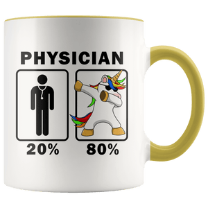 RobustCreative-Physician Dabbing Unicorn 80 20 Principle Graduation Gift Mens - 11oz Accent Mug Medical Personnel Gift Idea