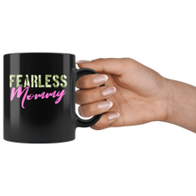 Load image into Gallery viewer, RobustCreative-Fearless Mommy Camo Hard Charger Veterans Day - Military Family 11oz Black Mug Retired or Deployed support troops Gift Idea - Both Sides Printed
