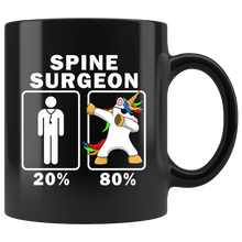 Load image into Gallery viewer, RobustCreative-Spine Surgeon Dabbing Unicorn 80 20 Principle Graduation Gift Mens - 11oz Black Mug Medical Personnel Gift Idea
