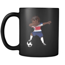 Load image into Gallery viewer, RobustCreative-Dabbing Soccer Boy Costa Rican Tico San Jose Gifts National Soccer Tournament Game 11oz Black Coffee Mug ~ Both Sides Printed
