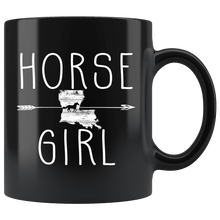 Load image into Gallery viewer, RobustCreative-Louisiana Horse Girl Gifts Louisianian Shape Country for women - 11oz Black Mug Riding Lover Gift Idea
