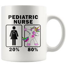 Load image into Gallery viewer, RobustCreative-Pediatric Nurse Dabbing Unicorn 20 80 Principle Superhero Girl Womens - 11oz White Mug Medical Personnel Gift Idea
