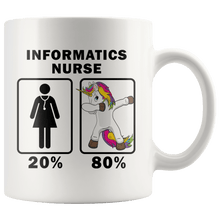 Load image into Gallery viewer, RobustCreative-Informatics Nurse Dabbing Unicorn 80 20 Principle Superhero Girl Womens - 11oz White Mug Medical Personnel Gift Idea
