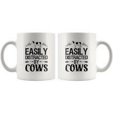 Load image into Gallery viewer, RobustCreative-Easily Distracted By Cows Cow Farmer Funny Gifts - 11oz White Mug country Farm urban farmer Gift Idea
