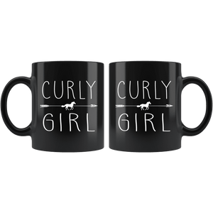 RobustCreative-Curly Horse Girl Gifts Horses Lover Riding Racing - 11oz Black Mug Riding Lover Gift Idea