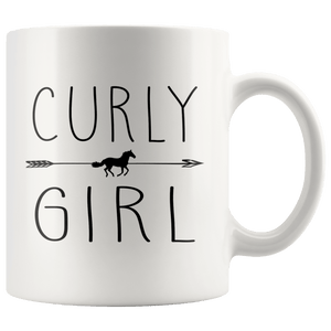 RobustCreative-Curly Horse Girl Gifts Horses Lover Riding Racing - 11oz White Mug Riding Lover Gift Idea