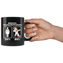 Load image into Gallery viewer, RobustCreative-Medical Transcriptionist Dabbing Unicorn 80 20 Principle Superhero Girl Womens - 11oz Black Mug Medical Personnel Gift Idea
