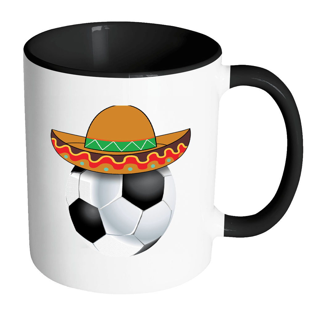 RobustCreative-Funny Soccer Ball Mexican Sports - Cinco De Mayo Mexican Fiesta - No Siesta Mexico Party - 11oz Black & White Funny Coffee Mug Women Men Friends Gift ~ Both Sides Printed