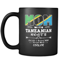 Load image into Gallery viewer, RobustCreative-Best Mom Ever with Tanzanian Roots - Tanzania Flag 11oz Funny Black Coffee Mug - Mothers Day Independence Day - Women Men Friends Gift - Both Sides Printed (Distressed)
