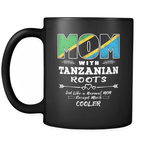 RobustCreative-Best Mom Ever with Tanzanian Roots - Tanzania Flag 11oz Funny Black Coffee Mug - Mothers Day Independence Day - Women Men Friends Gift - Both Sides Printed (Distressed)