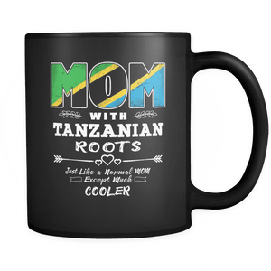 RobustCreative-Best Mom Ever with Tanzanian Roots - Tanzania Flag 11oz Funny Black Coffee Mug - Mothers Day Independence Day - Women Men Friends Gift - Both Sides Printed (Distressed)