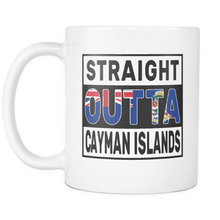 Load image into Gallery viewer, RobustCreative-Straight Outta Cayman Islands - Caymanian Flag 11oz Funny White Coffee Mug - Independence Day Family Heritage - Women Men Friends Gift - Both Sides Printed (Distressed)
