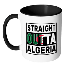 Load image into Gallery viewer, RobustCreative-Straight Outta Algeria - Algerian Flag 11oz Funny Black &amp; White Coffee Mug - Independence Day Family Heritage - Women Men Friends Gift - Both Sides Printed (Distressed)
