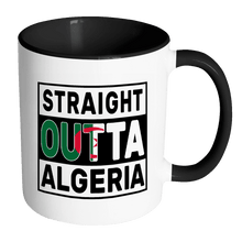 Load image into Gallery viewer, RobustCreative-Straight Outta Algeria - Algerian Flag 11oz Funny Black &amp; White Coffee Mug - Independence Day Family Heritage - Women Men Friends Gift - Both Sides Printed (Distressed)
