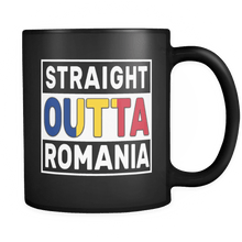 Load image into Gallery viewer, RobustCreative-Straight Outta Romania - Romanian Flag 11oz Funny Black Coffee Mug - Independence Day Family Heritage - Women Men Friends Gift - Both Sides Printed (Distressed)
