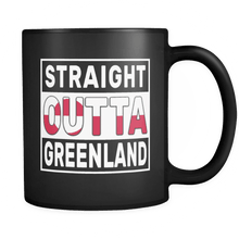 Load image into Gallery viewer, RobustCreative-Straight Outta Greenland - Greenlander Flag 11oz Funny Black Coffee Mug - Independence Day Family Heritage - Women Men Friends Gift - Both Sides Printed (Distressed)
