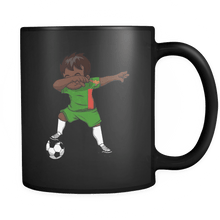 Load image into Gallery viewer, RobustCreative-Dabbing Soccer Boy Zambia Zambian Lusaka Gifts National Soccer Tournament Game 11oz Black Coffee Mug ~ Both Sides Printed
