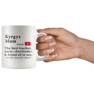 RobustCreative-Kyrgyz Mom Definition Kyrgyzstan Flag Mothers Day - 11oz White Mug family reunion gifts Gift Idea