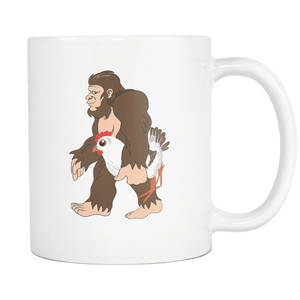 RobustCreative-Bigfoot Sasquatch Carrying Chicken - I Believe I'm a Believer - No Yeti Humanoid Monster - 11oz White Funny Coffee Mug Women Men Friends Gift ~ Both Sides Printed