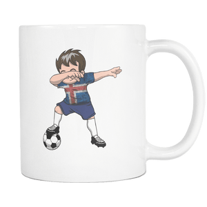 RobustCreative-Dabbing Soccer Boys Iceland Icelander Reykjavik Gift National Soccer Tournament Game 11oz White Coffee Mug ~ Both Sides Printed