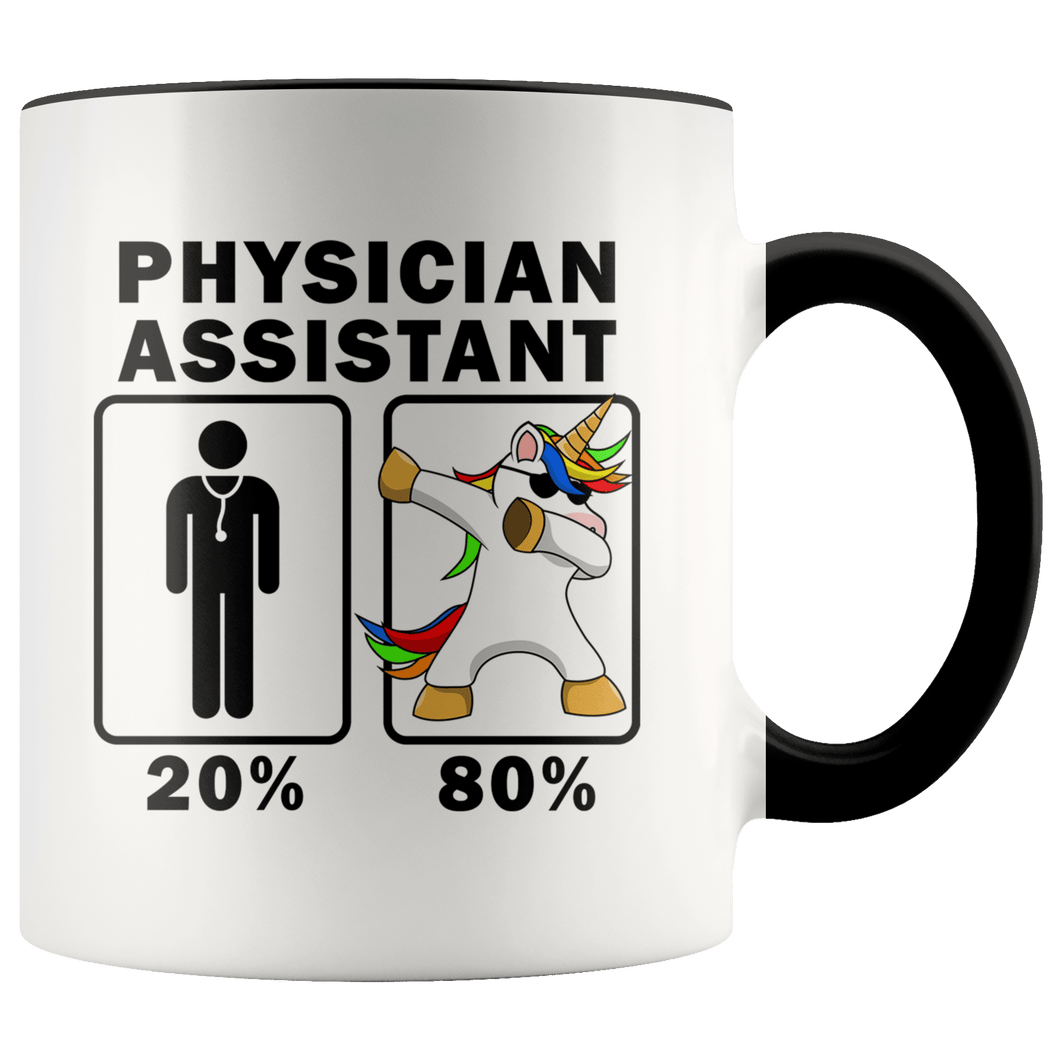 RobustCreative-Physician Assistant Dabbing Unicorn 80 20 Principle Graduation Gift Mens - 11oz Accent Mug Medical Personnel Gift Idea