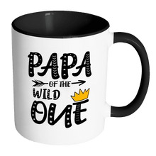 Load image into Gallery viewer, RobustCreative-Papa of The Wild One Queen King - Funny Family 11oz Funny Black &amp; White Coffee Mug - 1st Birthday Party Gift - Women Men Friends Gift - Both Sides Printed (Distressed)
